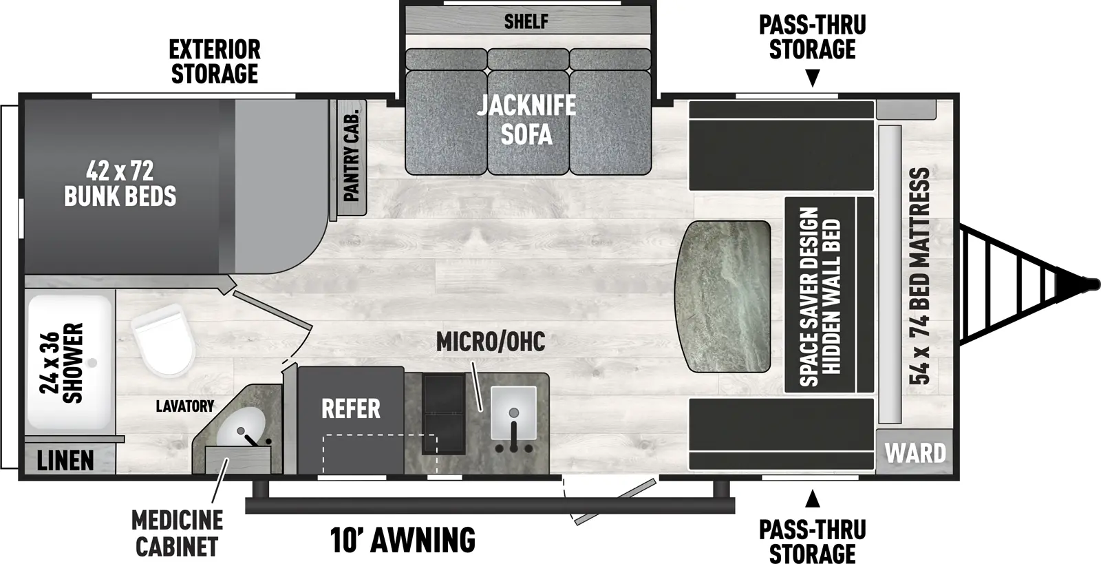 Clipper Travel Trailers 18DBS Floorplan